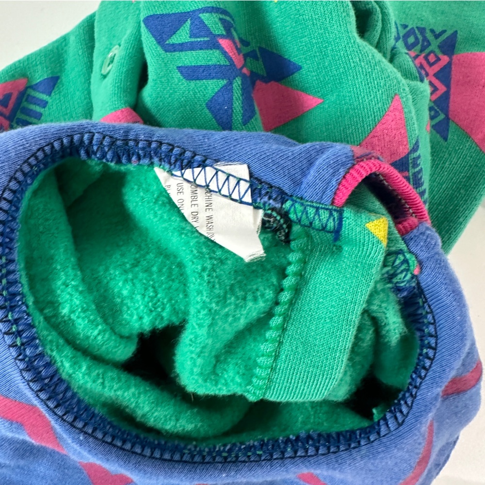 VTG Parco 12M Baby Collared Romper Unisex Geometric 80s 90s - Picture 5 of 10